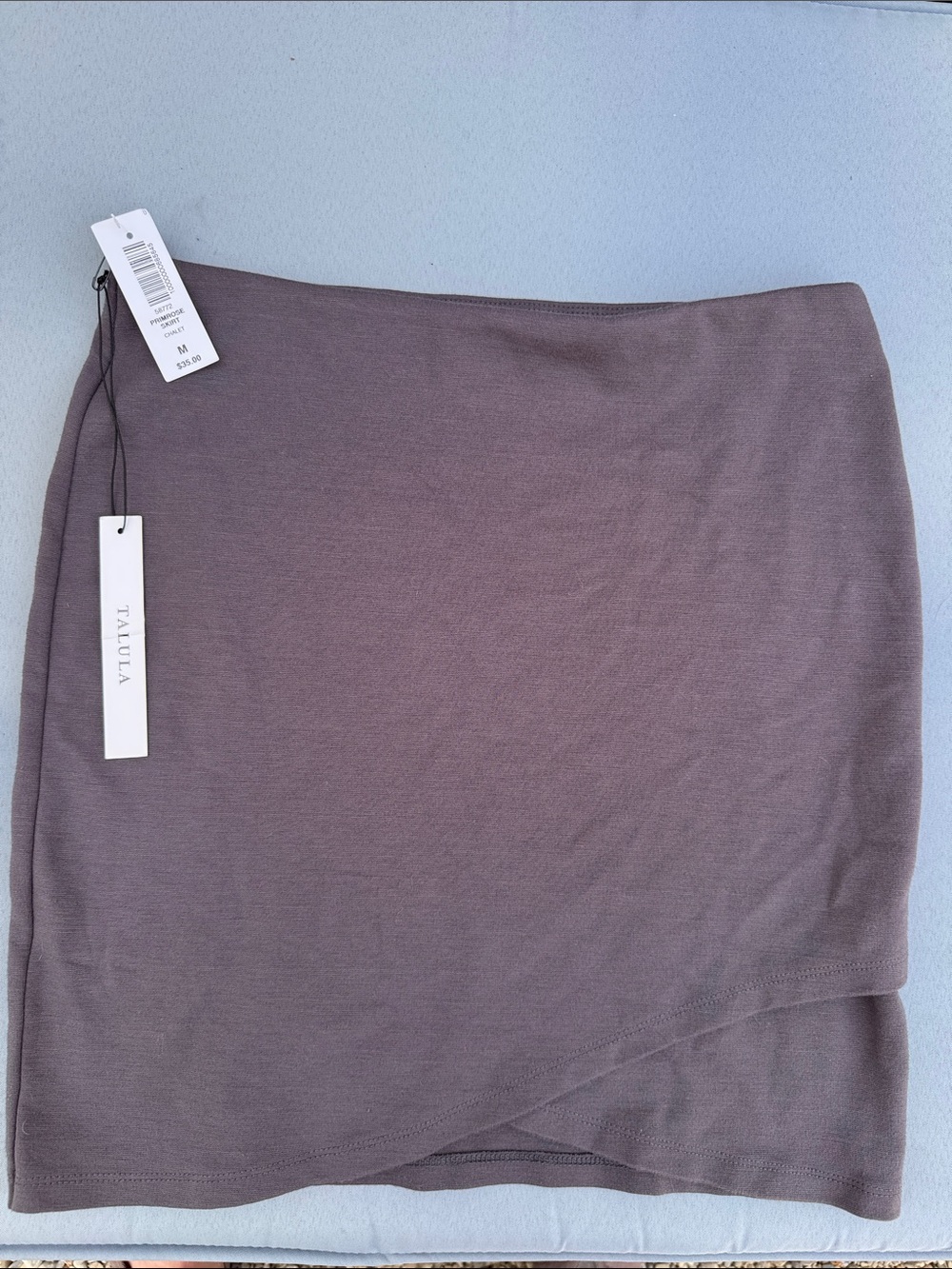 Talula Gray Knit Wrap Mini Skirt
